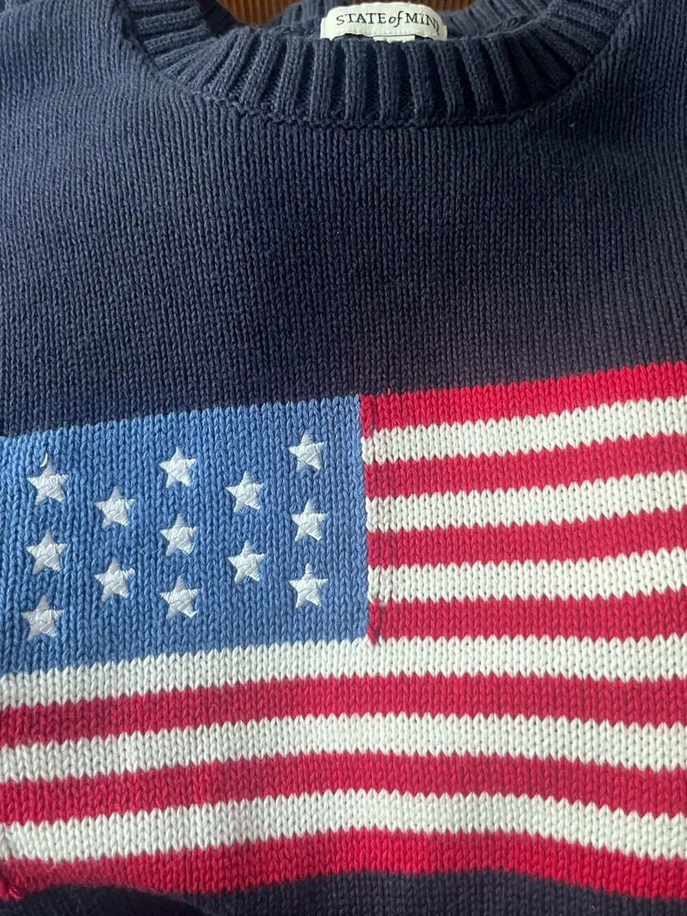 American Flag Knit 250 Years Crewneck Sweater Adult Small